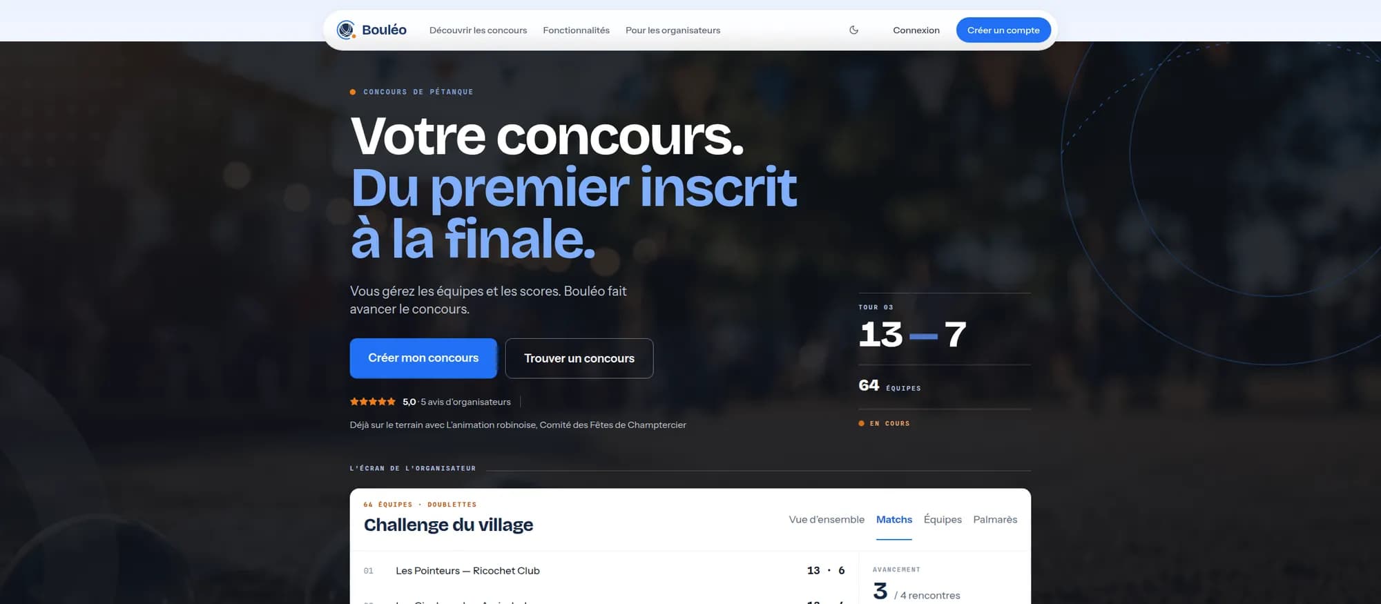 Capture d'écran de la plateforme Bouléo